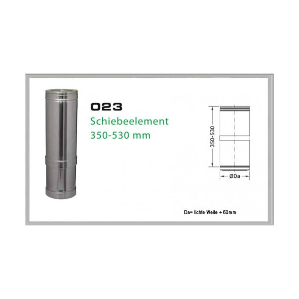 023/DN180 DW Schiebeelement 350 mm - 530 mm Dinak günstig kaufen im Angebot