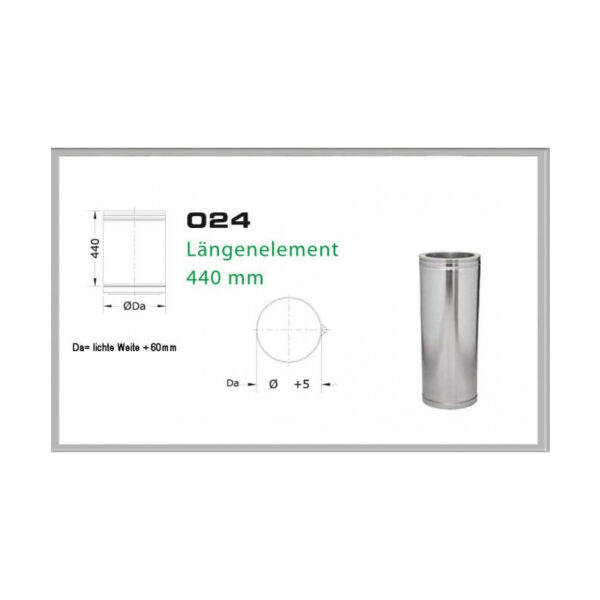 024/DN130 DW Längenelement 500mm/ 440 mm Dinak günstig kaufen im Angebot