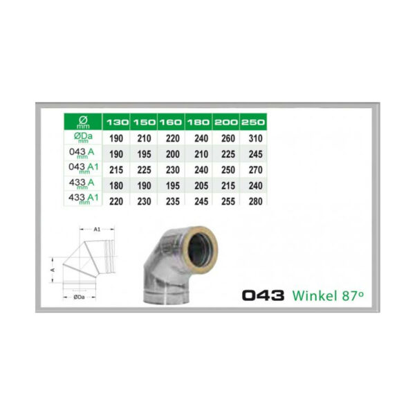 043/DN160 DW Winkel 87° Dinak günstig kaufen im Angebot