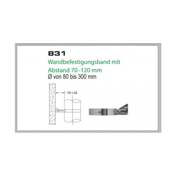 831/DN130 DW Wandbefestigungsband mit Abstand 70-120 mm Dinak günstig kaufen im Angebot