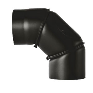 Bogen verstellbar 0-90° mit Tür DN 120mm schwarz #310 günstig kaufen im Angebot