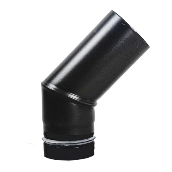 Pellet- Ofenrohr-Bogen 45° ohne Tür DN 80mm matt-schwarz emailliert günstig kaufen im Angebot